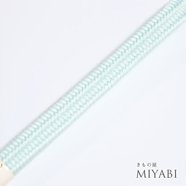 帯締め リサイクル 平組紐 ブルー 正絹 未使用品