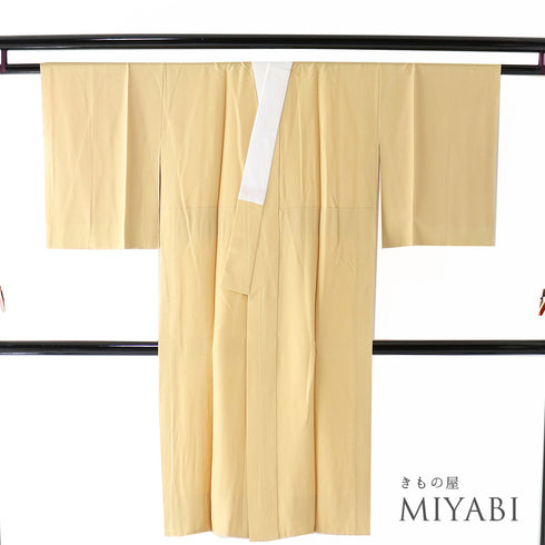 長襦袢 リサイクル 長襦袢 身丈122cm 裄62cm 袷 袖裏色違い イエロー SSサイズ 正絹 Sランク