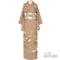 訪問着 リサイクル 身丈155.5cm 裄62.8cm 袷 花柄 雲取り柄 箔 刺繍 ブラウン Mサイズ お洒落 正絹 広衿 Sランク