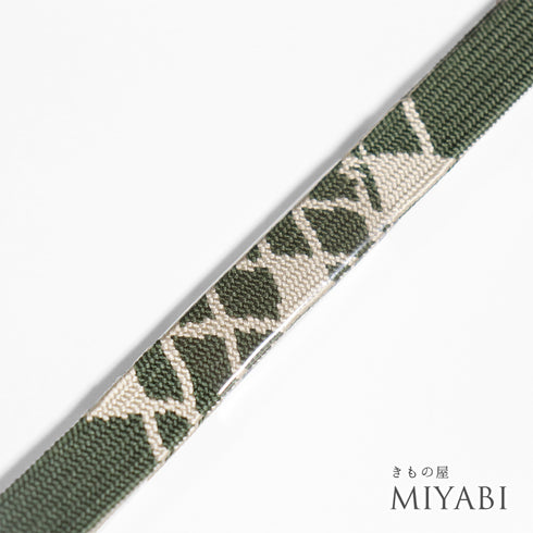 帯締め リサイクル 平組紐 グリーン 正絹 新品・未使用品