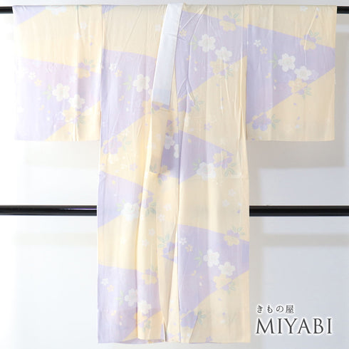 長襦袢 リサイクル 長襦袢 身丈120.8cm 裄62.6cm 袷 桜柄 多色 Sサイズ お洒落 正絹 袖無双 Sランク