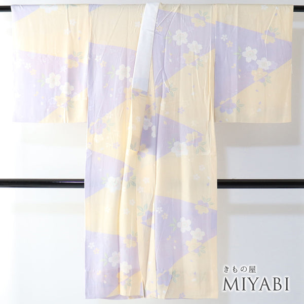 長襦袢 リサイクル 長襦袢 身丈120.8cm 裄62.6cm 袷 桜柄 多色 Sサイズ お洒落 正絹 袖無双 Sランク