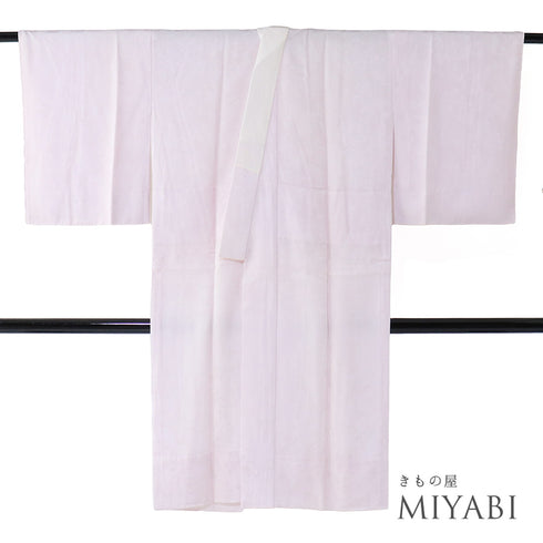 長襦袢 リサイクル 長襦袢 身丈119cm 裄65.6cm 袷 お茶や生花や手毬の地紋 ゆったりサイズ ピンク Mサイズ 正絹 Sランク