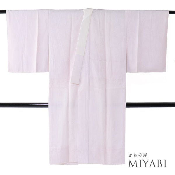 長襦袢 リサイクル 長襦袢 身丈119cm 裄65.6cm 袷 お茶や生花や手毬の地紋 ゆったりサイズ ピンク Mサイズ 正絹 Sランク