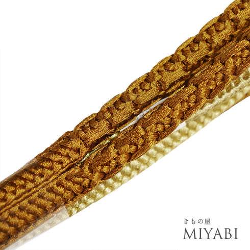 帯締め リサイクル カジュアル 手組紐 ブラウン 正絹 新品・未使用品