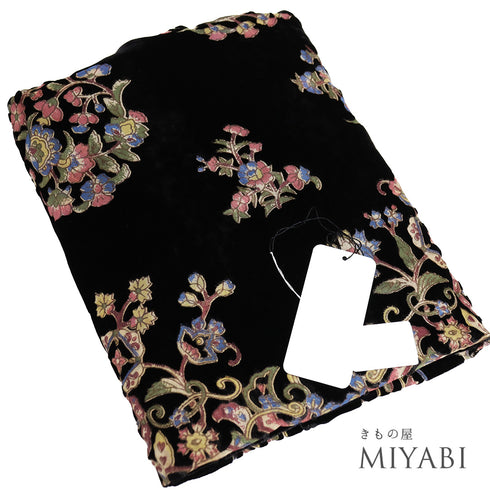 ショール ブラック 正絹 新品・未使用品 国重 和装ショール ベルベット オーガンジー