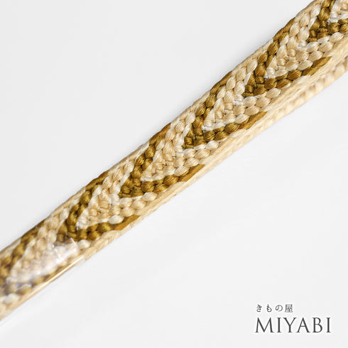 帯締め リサイクル カジュアル 手組紐 ベージュ 正絹 新品・未使用品