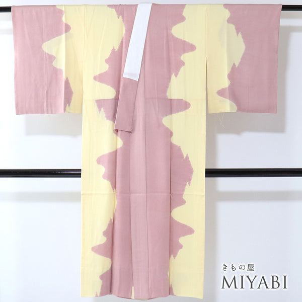 長襦袢 リサイクル 長襦袢 身丈127.8cm 裄64.4cm 袷 縦ぼかし 地紋 多色 Sサイズ お洒落 正絹 Sランク