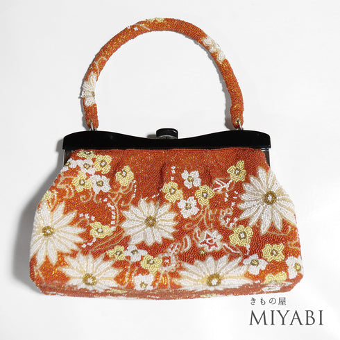 バッグ オレンジ ビーズ Aランク ビーズバック