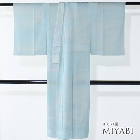 色無地 リサイクル 身丈163cm 裄64.2cm 単衣 長襦袢セット ピンク Lサイズ セミフォーマル お洒落 一つ紋 ポリエステル 洗える着物 バチ衿 Sランク