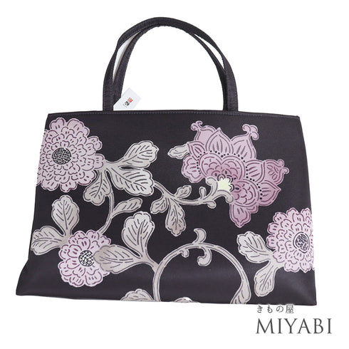 バッグ 新品 パープル ポリエステル 新品・未使用品 花唐草柄 一輪館 WAKKA
