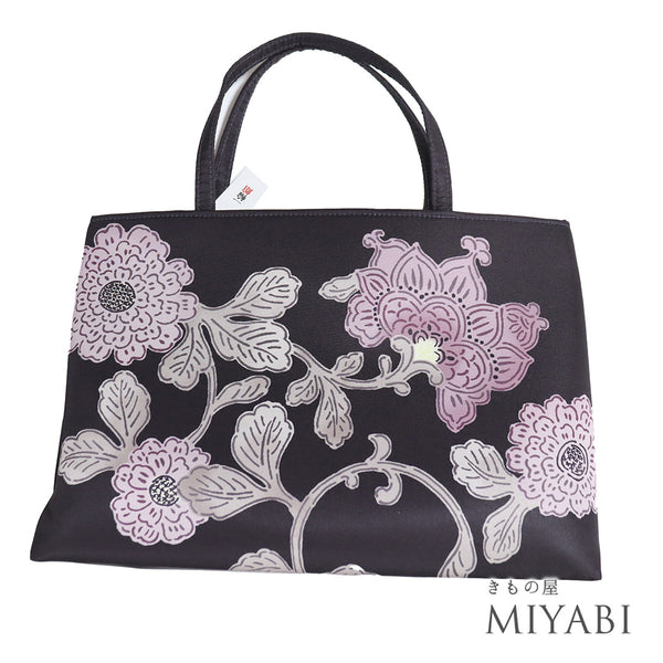 バッグ 新品 パープル ポリエステル 新品・未使用品 花唐草柄 一輪館 WAKKA
