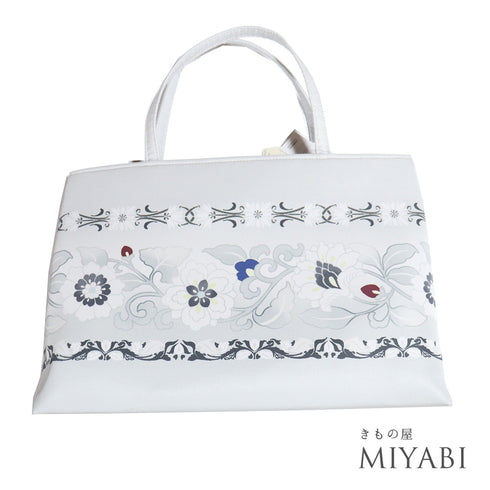 バッグ 新品 グレー ポリエステル 新品・未使用品 花草柄 一輪館 WAKKA