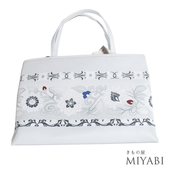 バッグ 新品 グレー ポリエステル 新品・未使用品 花草柄 一輪館 WAKKA