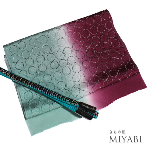 帯締め・帯揚げセット リサイクル 手組紐 ちりめん 多色 正絹 新品・未使用品 丹後ちりめん