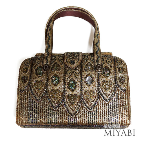 バッグ リサイクル ゴールド ビーズ Sランク アンティーク調