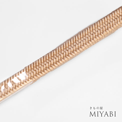 帯締め リサイクル カジュアル 手組紐 ベージュ 正絹 新品・未使用品