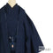 アンサンブル 男物 リサイクル 身丈156.8cm 裄74.4cm 羽織丈100cm 袷 紬 ネイビー LLサイズ お洒落 カジュアル 正絹 棒衿 Sランク
