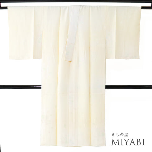 長襦袢 リサイクル 身丈127cm 裄63.2cm 袷 辻ヶ花柄 部分絞り 地紋 ホワイト Sサイズ フォーマル セミフォーマル 正絹 袖無双 Sランク