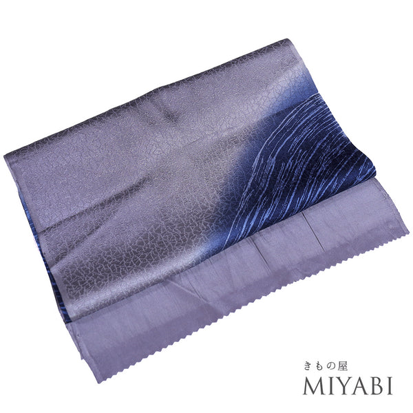 帯揚げ リサイクル お洒落 綸子 正絹 パープル ぼかし 地紋 新品・未使用品 AG-1212