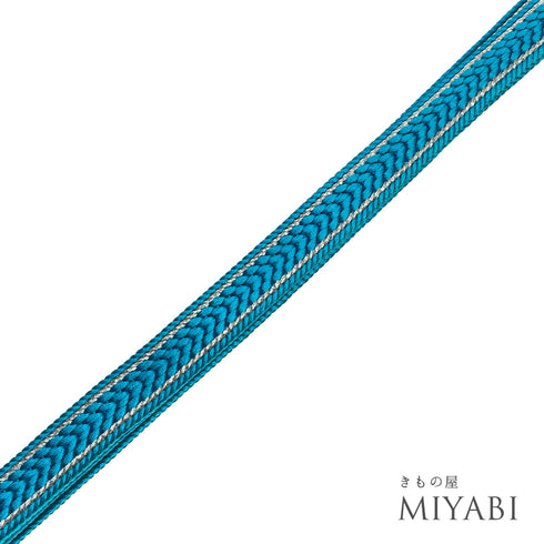 帯締め リサイクル カジュアル 平組紐 ブルー 正絹 新品・未使用品 紫野工房 芙蓉庵