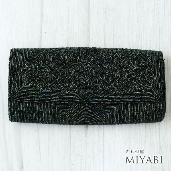 バッグ リサイクル ブラック ビーズ Aランク 花柄