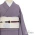 色無地 リサイクル 身丈156.5cm 裄62.6cm 袷 草木染 仕立て上がり パープル Mサイズ セミフォーマル しつけ糸 正絹 広衿 地紋なし Sランク