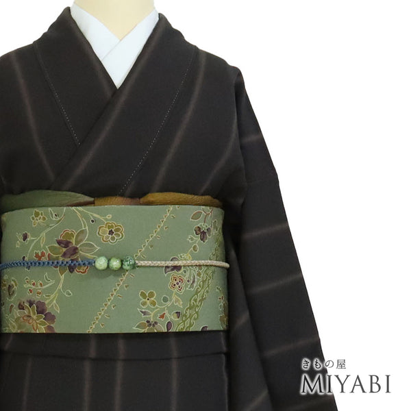 小紋 リサイクル 身丈155.5cm 裄63.6cm 袷 小紋三役と大小霰柄 ブラック Mサイズ お洒落 正絹 広衿 Sランク