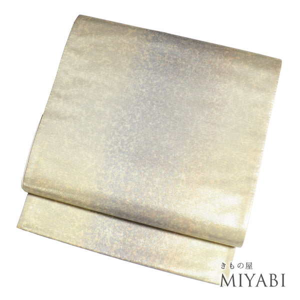 袋帯 リサイクル 帯丈434cm 六通 箔三舞 縦ぼかし柄 ゴールド Sサイズ 正絹 Sランク セミフォーマル お洒落