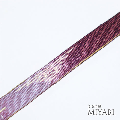 帯締め リサイクル セミフォーマル 平組紐 パープル 正絹 新品・未使用品