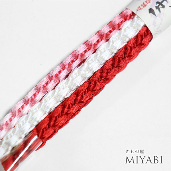 帯締め リサイクル カジュアル 手組紐 ピンク 正絹 新品・未使用品