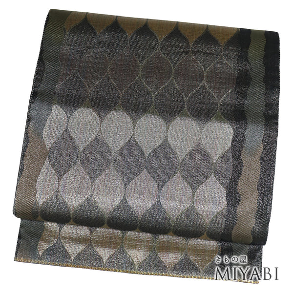 袋帯 リサイクル 帯丈440cm 六通 西陣織(2452) 幾何学模様 グラデーション 多色 Mサイズ 正絹 Sランク お洒落