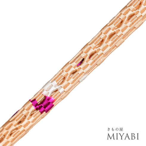 帯締め リサイクル お洒落 手組紐 オレンジ 正絹 新品・未使用品 夏物