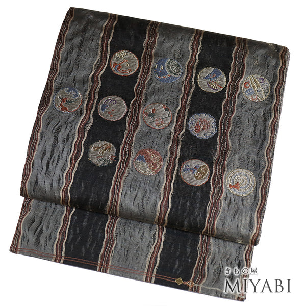 袋帯 リサイクル 帯丈450cm ポイント柄 星座柄 多色 Lサイズ 正絹 Sランク お洒落