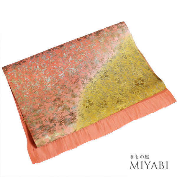 帯揚げ リサイクル お洒落 ちりめん 正絹 多色 地紋 ぼかし 未使用品 AG-1196