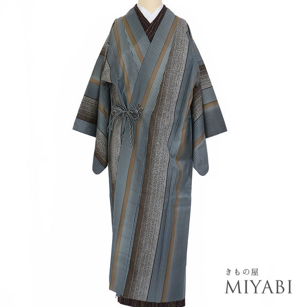道中着 リサイクル 身丈130.5cm 裄65.4cm 袷 ロング丈 大島紬 多色 Mサイズ お洒落 証紙 正絹 Sランク