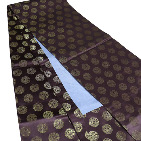 袋名古屋帯 リサイクル 帯丈352cm 全通 向鶴柄 パープル Sサイズ 正絹 Sランク カジュアル お洒落