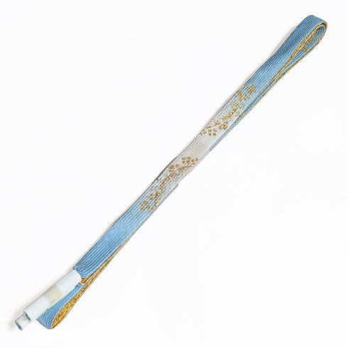 帯締め リサイクル セミフォーマル 平組紐 ブルー 正絹 新品・未使用品