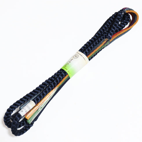 帯締め リサイクル カジュアル 手組紐 ネイビー 正絹 新品・未使用品