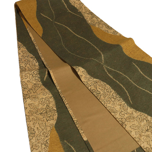 袋名古屋帯 リサイクル 帯丈372cm 全通 花唐草柄 ぜんまい帯 赤城座繰り糸 多色 Mサイズ 正絹 Sランク カジュアル お洒落