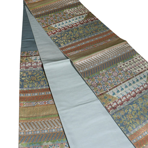 袋帯 リサイクル 帯丈428cm 六通 裂文様 多色 Sサイズ 正絹 Sランク フォーマル お洒落