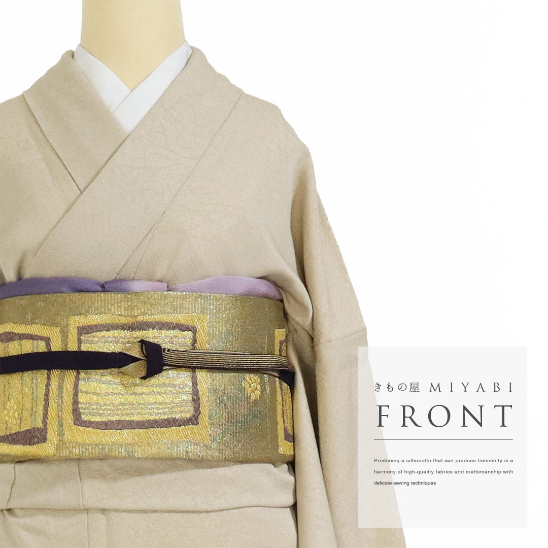身丈160センチ　粋な訪問着袷正絹 訪問着 身丈160.5cm 裄丈67.5cm L 袷 草花 霞 ぼかし ピンク