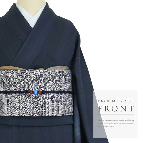 訪問着 リサイクル 身丈153.7cm 裄64cm 袷 縞模様 刺繍 ボカシ柄 藤林徳扇作 多色 Sサイズ お洒落 正絹 広衿 Sランク
