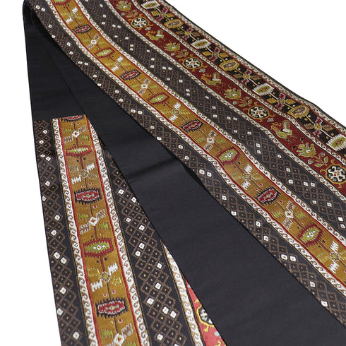 袋帯 リサイクル 帯丈448cm 六通 抽象柄 多色 Mサイズ 正絹 新品・未使用品ランク お洒落