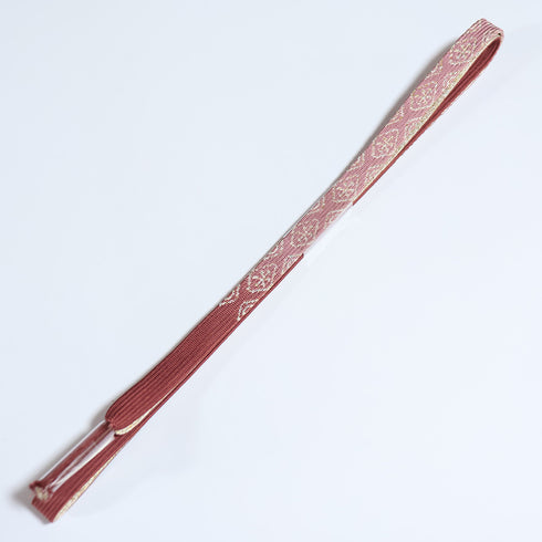 帯締め リサイクル お洒落 平組紐 レッド 正絹 新品・未使用品