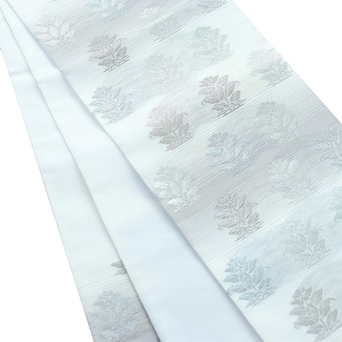 袋帯 リサイクル 帯丈376cm 六通 有職文様 ホワイト SSサイズ ポリエステル Sランク フォーマル お洒落