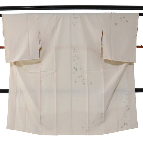 長襦袢 リサイクル 身丈124.7cm 裄64.2cm 袷 桜柄 ベージュ Sサイズ 正絹 Sランク