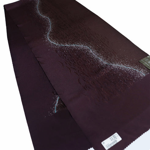 帯締め・帯揚げセット リサイクル お洒落 平組紐 ちりめん パープル 正絹 新品・未使用品 柳粋庵