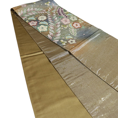 袋帯 リサイクル 帯丈428cm ポイント柄 辻ヶ花風 部分絞り 多色 Sサイズ 正絹 Sランク お洒落