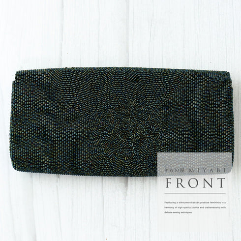 バッグ リサイクル ブラック ビーズ Aランク 花柄